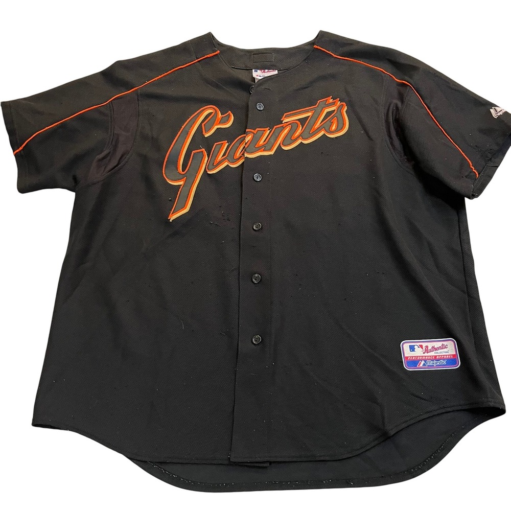 Majestic San Francisco Giants Barry Bonds 25 Black Baseball Jersey Men Size 2X‎
